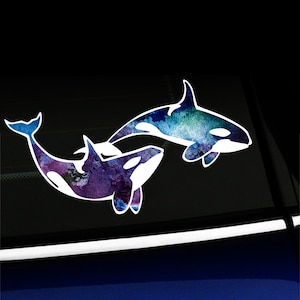 Watercolor Orcas - Killer Whales Sticker