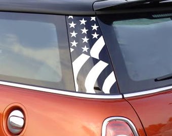 US Flag C (REAR) Pillar Graphics - Set of 2 Decals for MINI Cooper R55 R56 F55 F56 F65 U25