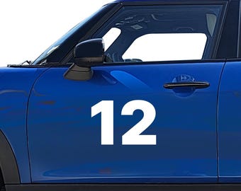 Custom Car Numbers - Set of 2 Decals