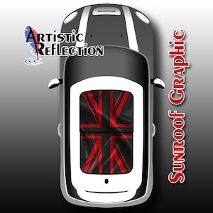 Red Jack Flag - Waving - Sunroof Graphic for MINI Cooper