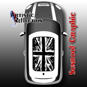 Black Jack Splat - Nonwaving - Sunroof Graphic for MINI Cooper