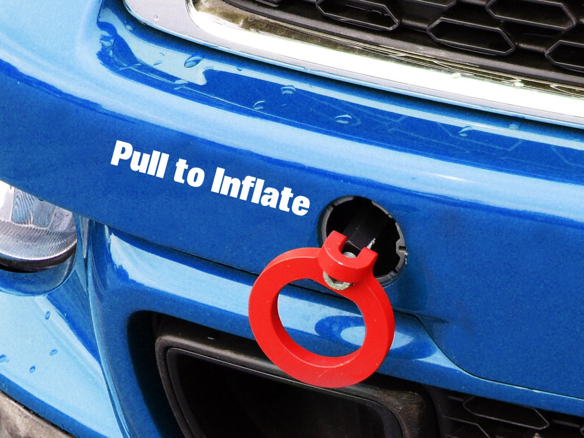 Pull to Inflate - Tow Hook Decal - Etsy