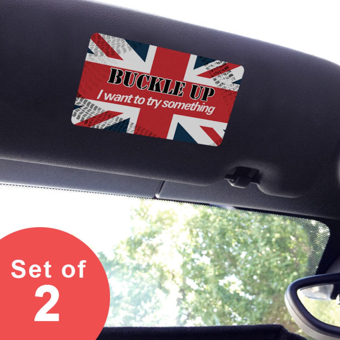 Visor Stickers Set - Small - Buckle up I Want to Try Something - for ...