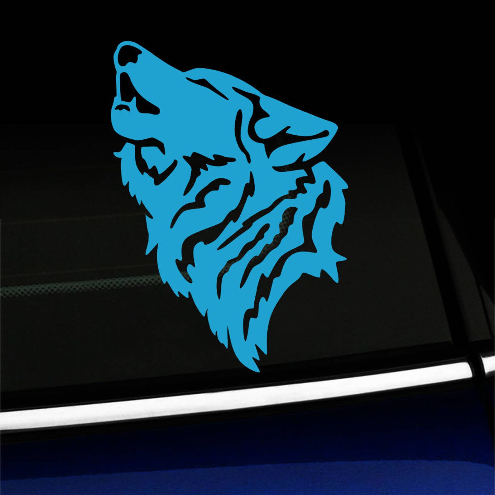 Howling Wolf Decal Etsy