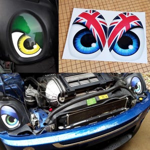 Custom Under the Bonnet Eyes Stickers for 1st Gen Hardtop and Convertible MINI Coopers: R50 (2002-2006), R52 (2004-2008), R53 (2002-2006)