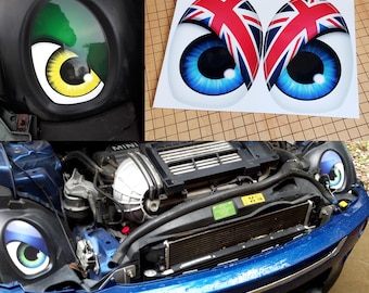 Custom Under the Bonnet Eyes Stickers for 1st Gen Hardtop and Convertible MINI Coopers: R50 (2002-2006), R52 (2004-2008), R53 (2002-2006)