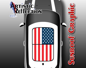 US Flag - Nonwaving - Sunroof Graphic for MINI Cooper