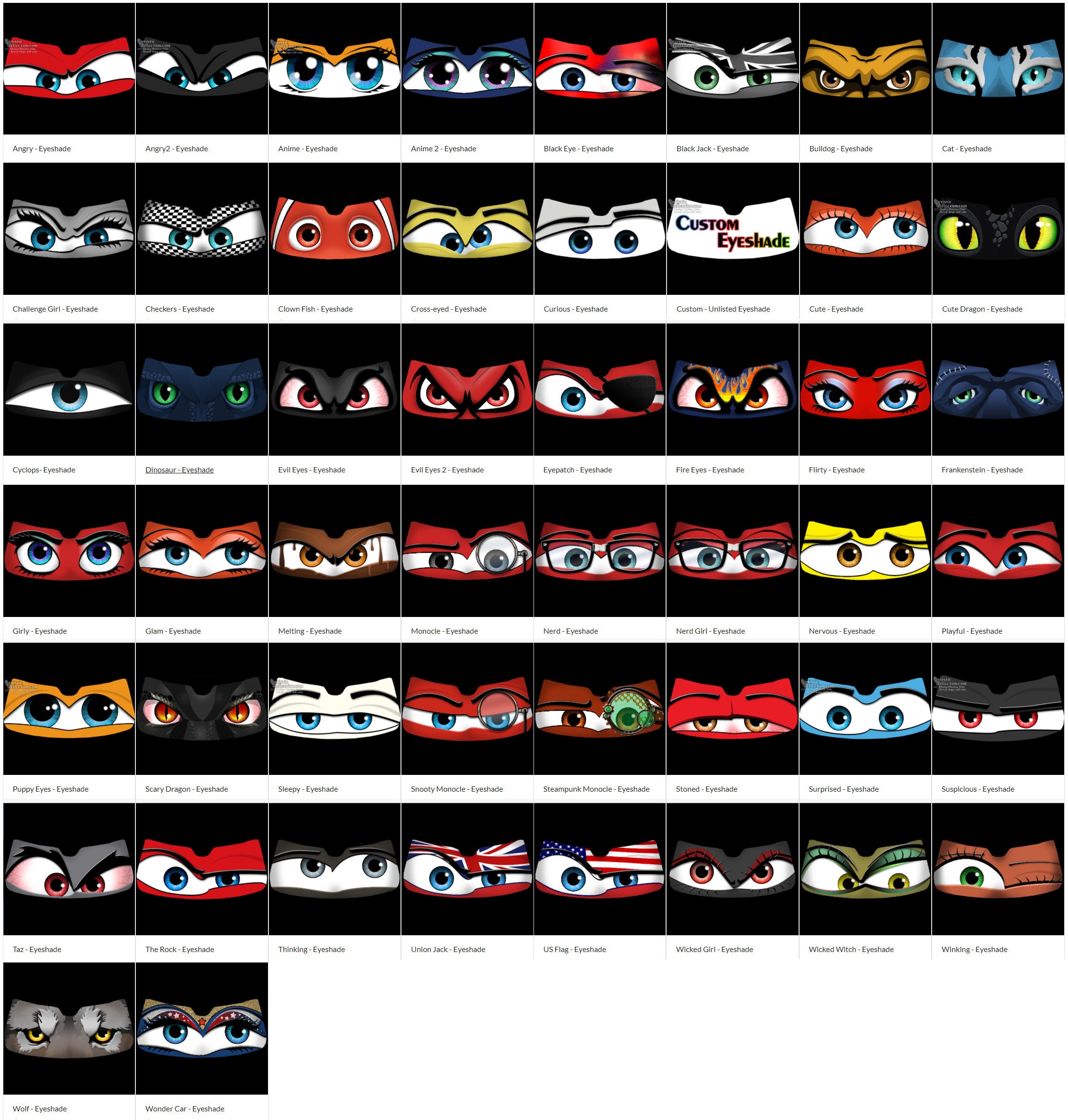 Buy Eyeshades Custom Eyes for Your Car Online in India 