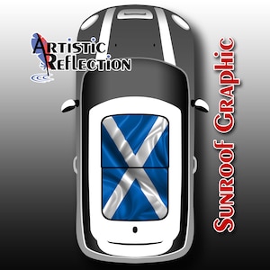 Scotland Flag - Waving - Sunroof Graphic for MINI Cooper