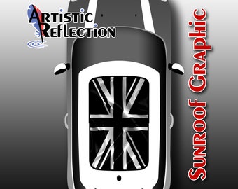 Black and White Jack - Waving - Sunroof Graphic for MINI Cooper