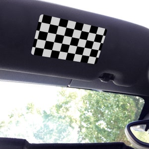 Checkered Flag Visor stickers Set - Small - for MINI Cooper Sun Visors
