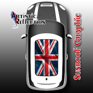 Union Jack Flag - Waving - Sunroof Graphic for MINI Cooper