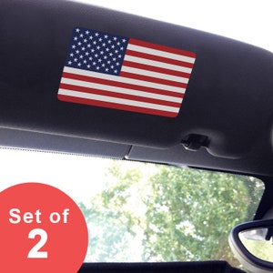 US Flag Visor stickers Set - Small - for MINI Cooper Sun Visors