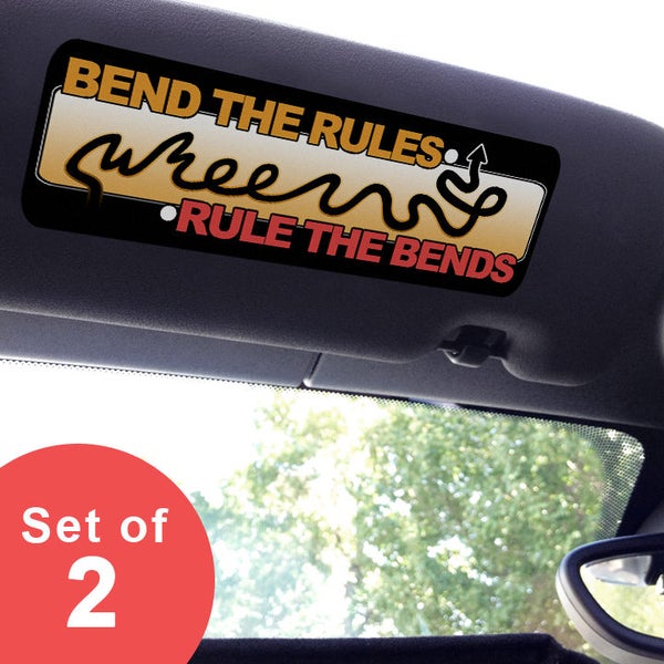 Visor sticker Set - Large - Bend the Rules, Rule the Bends