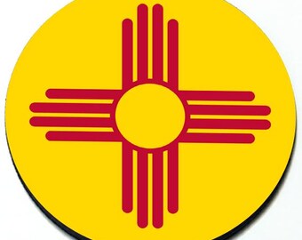 New Mexico State Flag - Magnetic Grill Badge for MINI Cooper