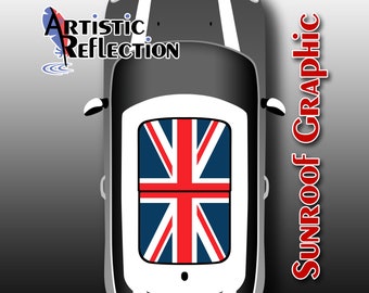 Union Jack Flag - Nonwaving - Sunroof Graphic for MINI Cooper