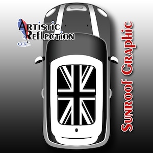 Black and White Jack - Nonwaving - Sunroof Graphic for MINI Cooper