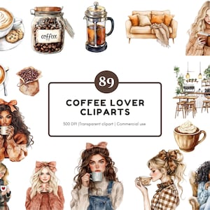Coffee Lover Clipart, Coffee Clipart Bundle png, Coffee Clipart, Coffee png, Coffee Time, Coffee Mug, Coffee Stickers, Hot Coffee Clipart