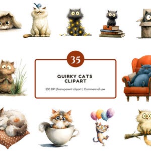 Quirky cats clipart set featuring cute and funny cat illustrations in high-quality PNG files.
Cute quirky cat clipart bundle with playful cartoon cats, expressions, and accessories for crafting projects.
Whimsical cat illustrations set with unique feline characters for scrapbooking and digital design.
Cartoon quirky cats clipart pack featuring fun cat poses and colorful designs for DIY crafts.
Quirky cat PNG clipart collection with adorable and humorous cat illustrations for printables.