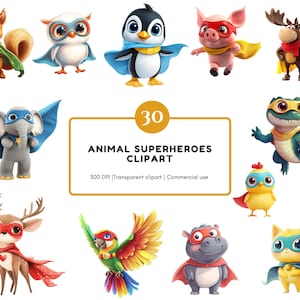 Pacote de clipart de super-heróis animais fofos, clipart de super-heróis animais png, clipart de animais fofos, clipart de super-heróis animais bebês fofos png