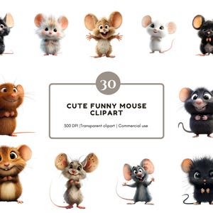 Funny Mouse Clipart Bundle png, Cute Mouse Clipart, Mice Clipart Bundle, Cute Funny Mouse Clipart, Cartoon Animal Clipart