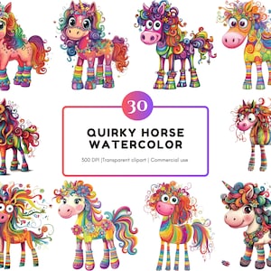 30 imágenes prediseñadas de caballos peculiares, paquete de imágenes prediseñadas de caballos peculiares, imágenes prediseñadas de caballos caprichosos, imágenes prediseñadas de fantasía, imágenes prediseñadas de caballos, imágenes prediseñadas de caballos lindos