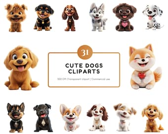 Cute Dog Clipart Png Bundle, Sweet Dog Clipart, Cute Dog Clipart, Cartoon Dog Clipart, Cute Puppy Clipart, Dog png, Happy Dog Clipart