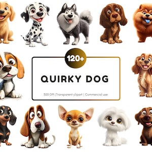 Quirky Dog Clipart Bundle png, Quirky Dog png, Dog Breeds Clipart, Whimsy Dog Clipart, Cute Dog Clipart, Pet Clipart, Pet High Quality png