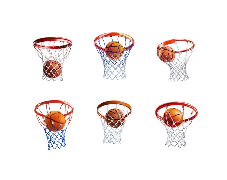 Watercolor Basketball Clipart Bundle Png, Basketball Hoop Clipart ...