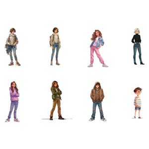 Cartoon character clipart inspired by Stranger Things with fun illustrated style.
Stranger Things–inspired cartoon character clipart for themed designs and crafts.
Cartoon-style character clipart inspired by popular sci-fi series for digital projects.
Retro sci-fi inspired cartoon character clipart for stickers and creative designs.
Illustrated cartoon characters inspired by Stranger Things aesthetic for fan projects.