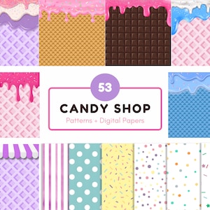Bundle di Clipart Jpeg di dolci ad acquerello, file Jpeg di Clipart di caramelle e dolci, Clipart di gelati, Bundle di Clipart di carta pastello Jpeg