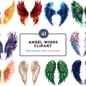 41 aile d'ange clipart png Bundle, aquarelle ailes d'ange des cliparts, ailes des cliparts png, clipart aile de fée, clipart ciel, ailes du ciel