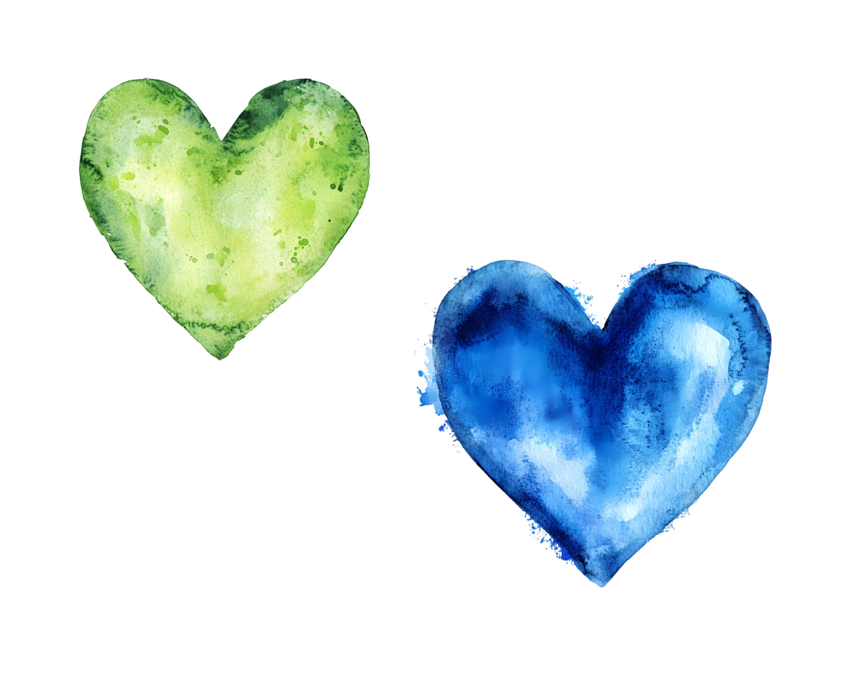 Watercolor Heart Clipart Bundle, Valentine's Day PNG (digital Download ...