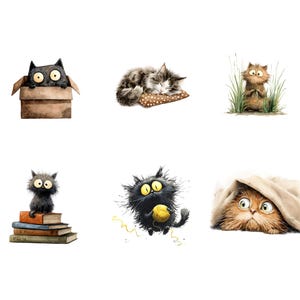 Quirky cats clipart set featuring cute and funny cat illustrations in high-quality PNG files.
Cute quirky cat clipart bundle with playful cartoon cats, expressions, and accessories for crafting projects.
Whimsical cat illustrations set with unique feline characters for scrapbooking and digital design.
Cartoon quirky cats clipart pack featuring fun cat poses and colorful designs for DIY crafts.
Quirky cat PNG clipart collection with adorable and humorous cat illustrations for printables.