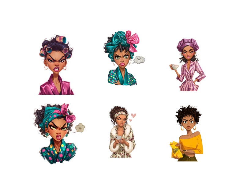 Sassy Black women clipart featuring confident and stylish illustrated characters.
Sassy Black women clipart digital download with bold, empowering illustrations.
Empowering sassy Black women clipart set perfect for stickers, planners, and designs.
Sassy Black women clipart illustrations celebrating confidence and personality.
Sassy Black women clipart digital bundle for creative projects and printables.