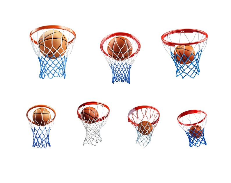 Watercolor Basketball Clipart Bundle Png, Basketball Hoop Clipart ...