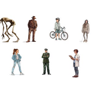 Cartoon character clipart inspired by Stranger Things with fun illustrated style.
Stranger Things–inspired cartoon character clipart for themed designs and crafts.
Cartoon-style character clipart inspired by popular sci-fi series for digital projects.
Retro sci-fi inspired cartoon character clipart for stickers and creative designs.
Illustrated cartoon characters inspired by Stranger Things aesthetic for fan projects.