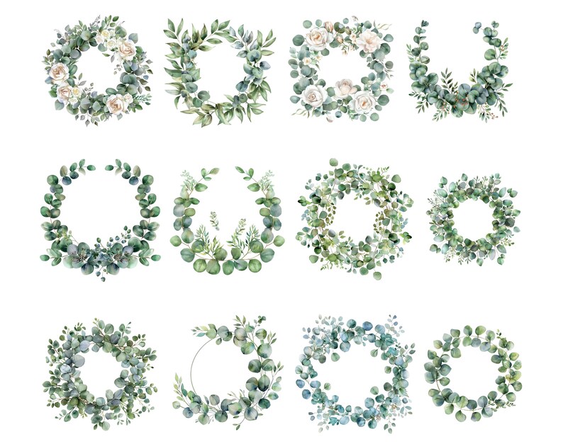 135 Eucalyptus Leaves Clipart Bundle, Watercolor Eucalyptus Leaf ...