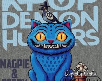 Demon Hunters Derpy and Magpie - Huntrix-  PNG & PDF Digital Design Files - K Pop - Canva Template - Sublimation, dtf, dtg
