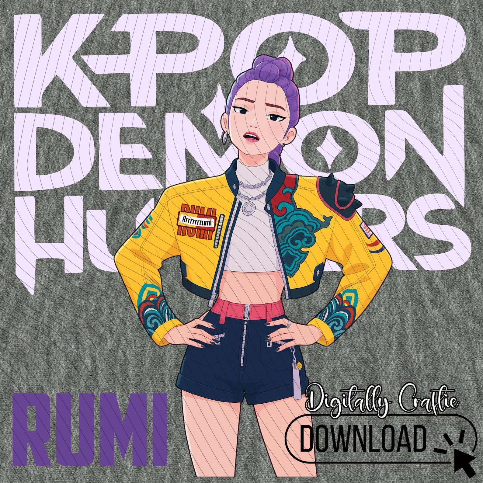 Demon Hunters Rumi - Huntrix- PNG & PDF Digital Design Files - K Pop ...
