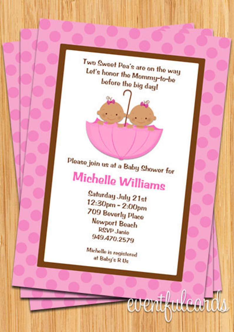 etsy twin baby shower invitations