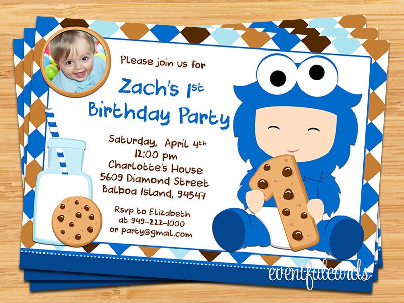 Baby Cookie Monster Invitations 5
