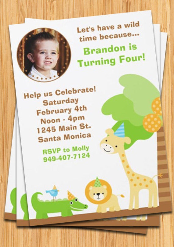 Jungle Animals Birthday Party Invitation Il_570xn