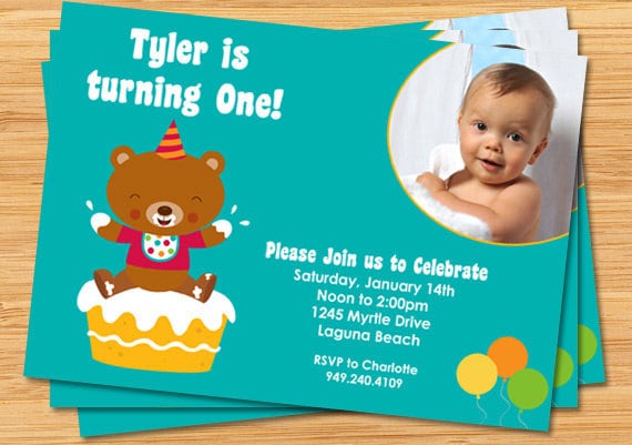 First Birthday Party Invitation with Photo Il_570xn