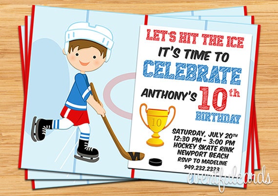 Hockey Birthday Party Invitation Il_570xn