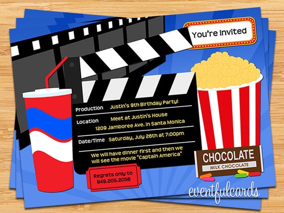 Movie Birthday Party Invitation By Eventfulcards Catch My Party