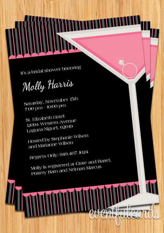 Cocktail Bridal Shower Invitation Etsy