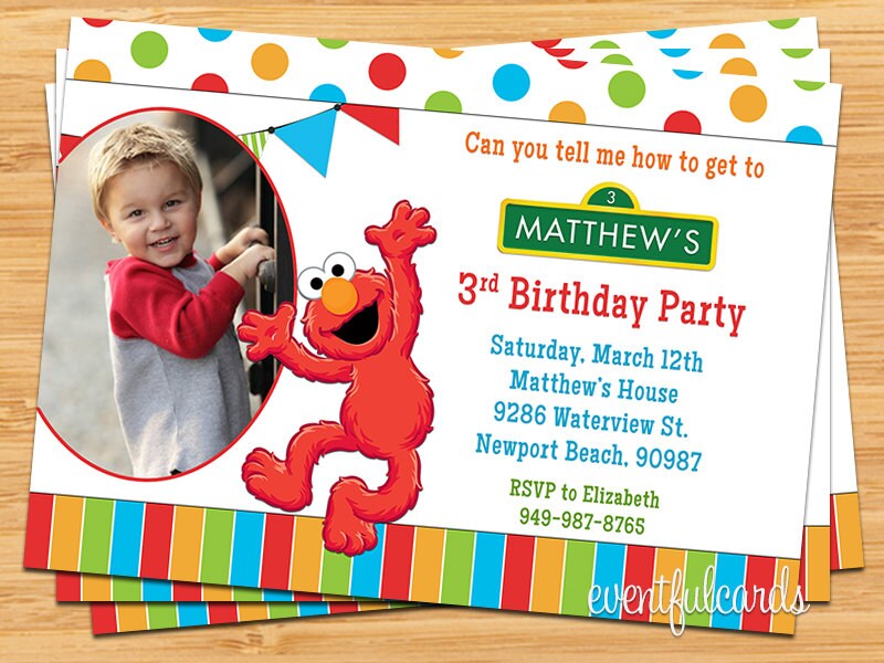 Elmo Birthday Party Invitation Printable Digital File Etsy