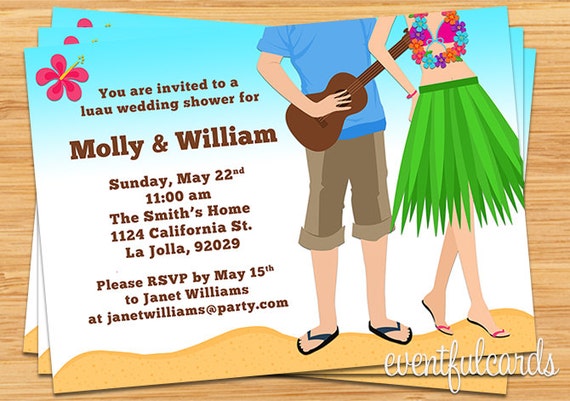 Luau Couples Wedding Shower Invitation Il_570xn