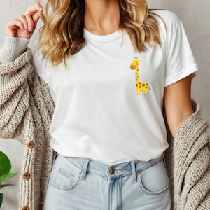 Giraffe Quote T-Shirt, White Tee, Unisex Casual Wear, Gift for Animal Lovers